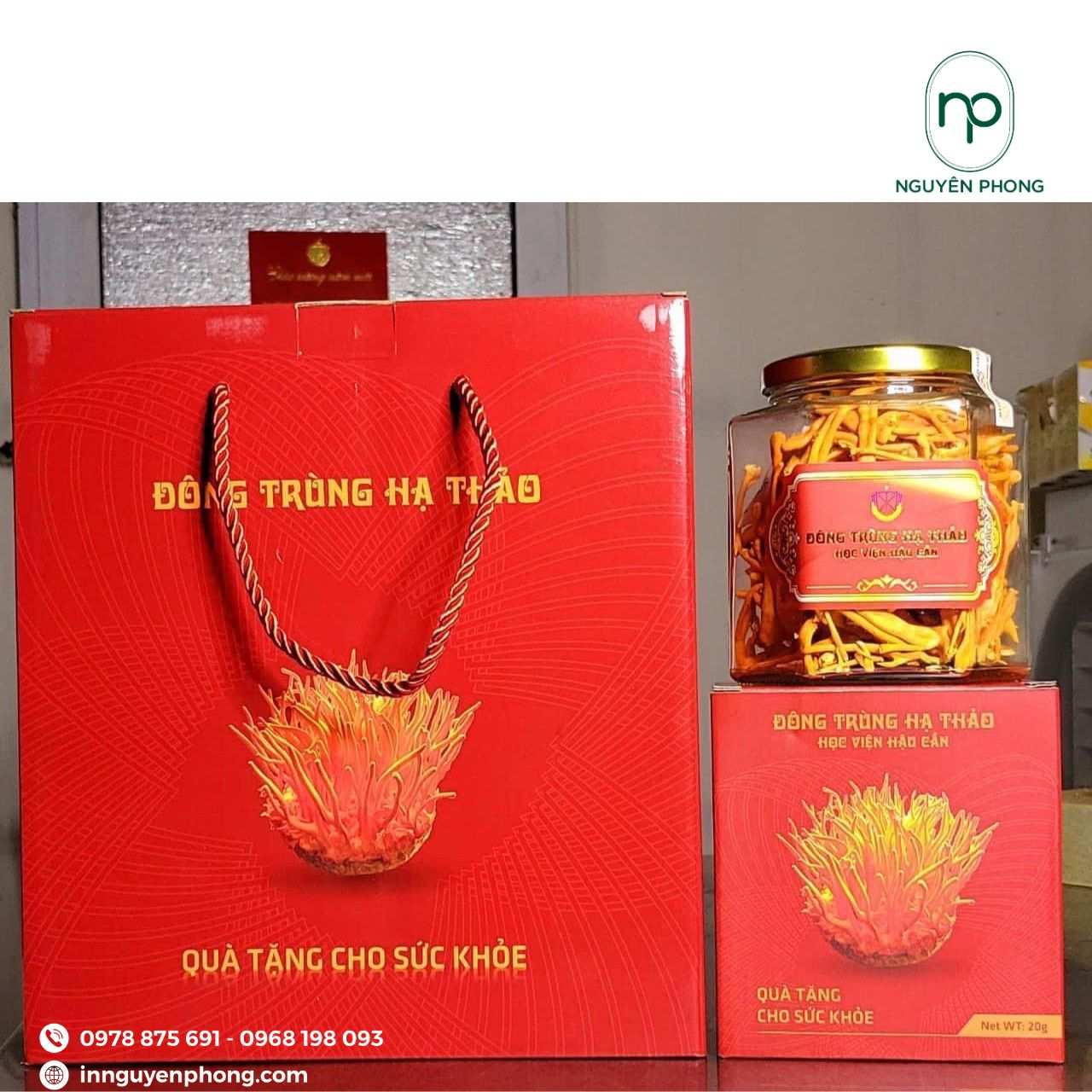 Mẫu túi giấy  đựng đông trùng hạ thảo cao cấp